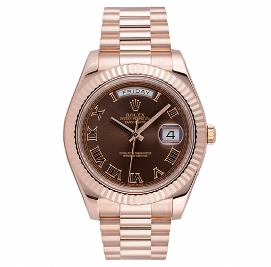 Rolex Day-Date 41mm 18ct Everose Gold Chocolate/Roman Dial -2018