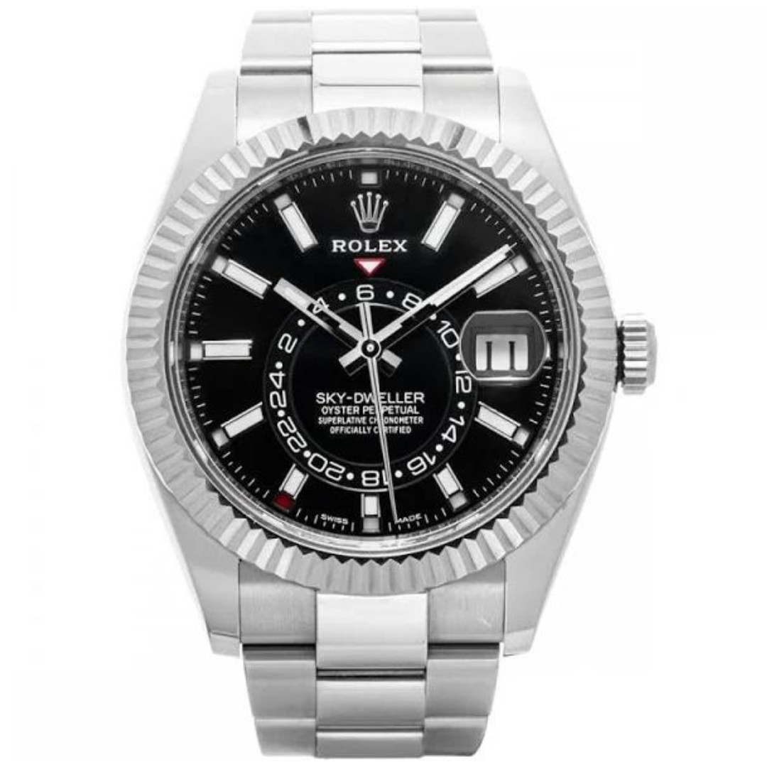 Rolex Stainless steel Skydweller Black Dial