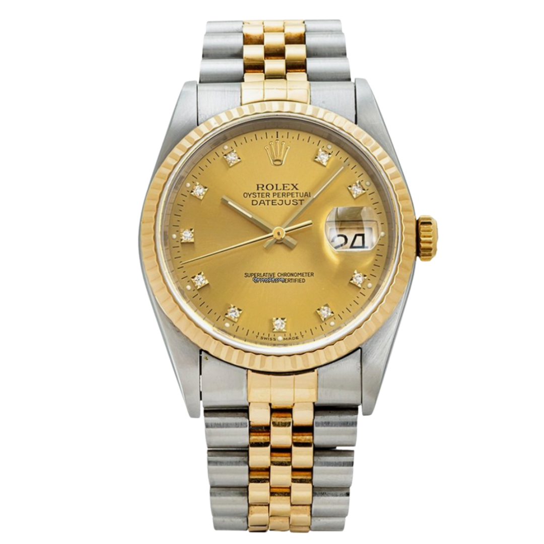 Mens gold rolex online with diamonds